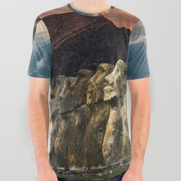 Easter Island Moai  All Over Graphic Tee