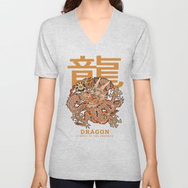 Dragon Symbol of The Emperor V Neck T Shirt | Legend, Chinese, Legendary, Graphicdesign, Lifestyle, Symbol, Asia, World, Creature, Dragon 