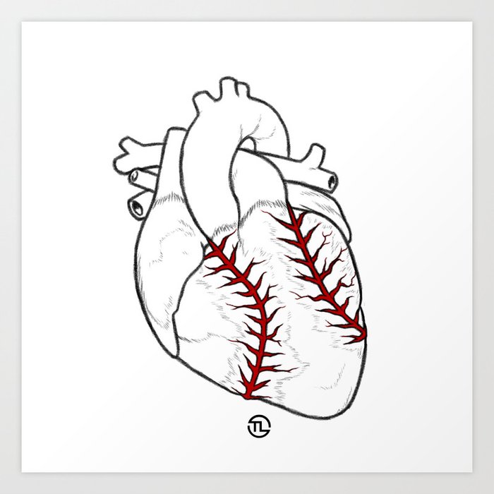 I Heart Baseball Art Print