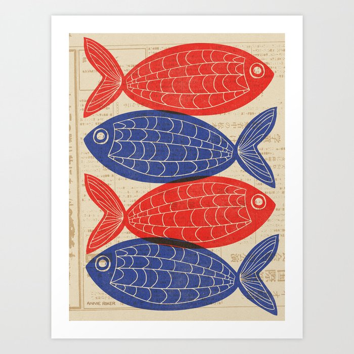 Red Fish, Blue Fish Art Print