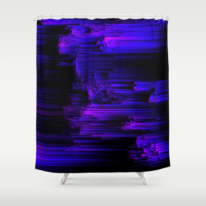 Ultraviolet Light Speed Abstract Glitch Pixel Art Shower Curtain