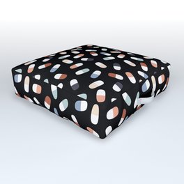 Pharmacology and Pills - Black  Outdoor Floor Cushion
