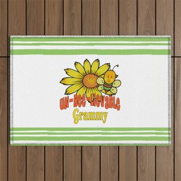 Unbelievable Grammy Sunflowers and Bees Outdoor Rug