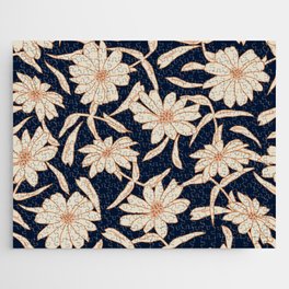 Charismatic Floral on Navy Blue Jigsaw Puzzle