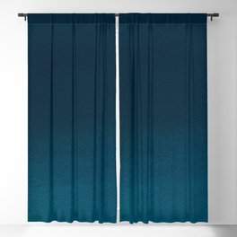 Navy blue teal hand painted watercolor paint ombre Blackout Curtain