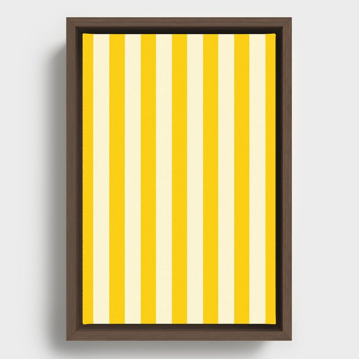 Lemon Cake Stripes Framed Canvas