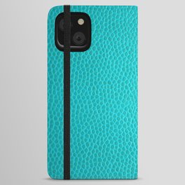 Textured Faux Leather - Turquoise iPhone Wallet Case