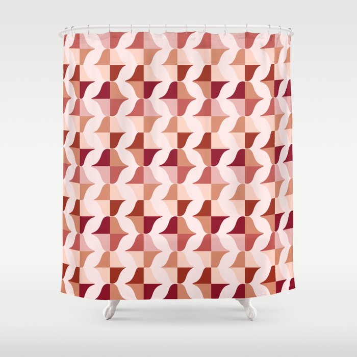 Whale Song Midcentury Retro Warm Color Shower Curtain