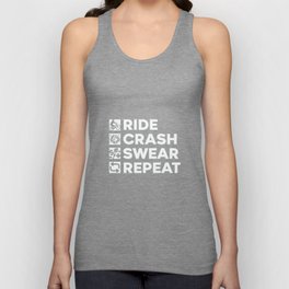 Ride Crash Swear Repeat Bicycle Biker Tank Top