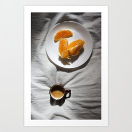 Orange breakfast - Still Life | Photography art print Art Print