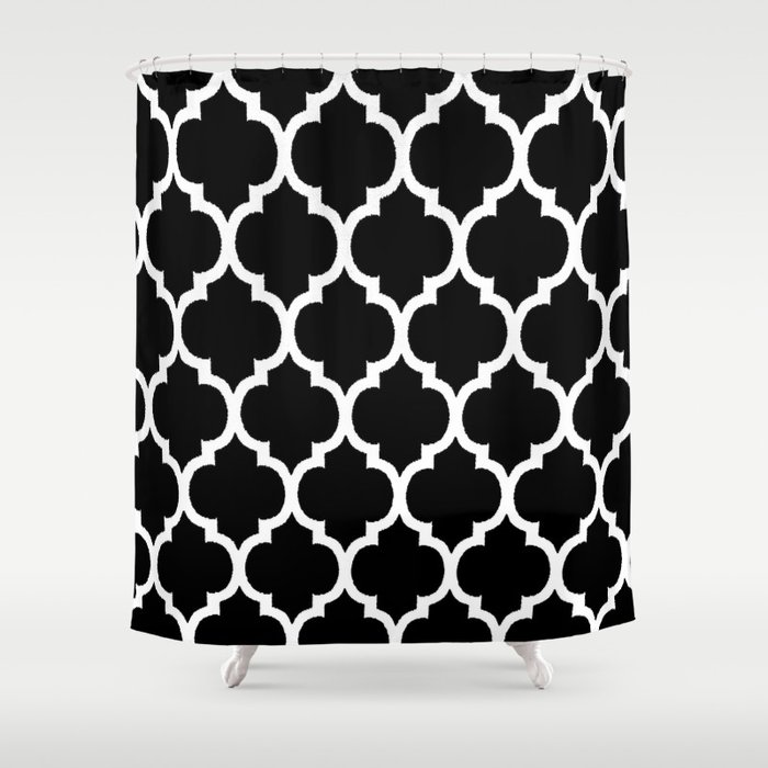Moroccan Black And White Lattice Moroccan Pattern Shower