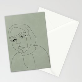 Minimal Line Art - Hijab Woman 1 Stationery Card