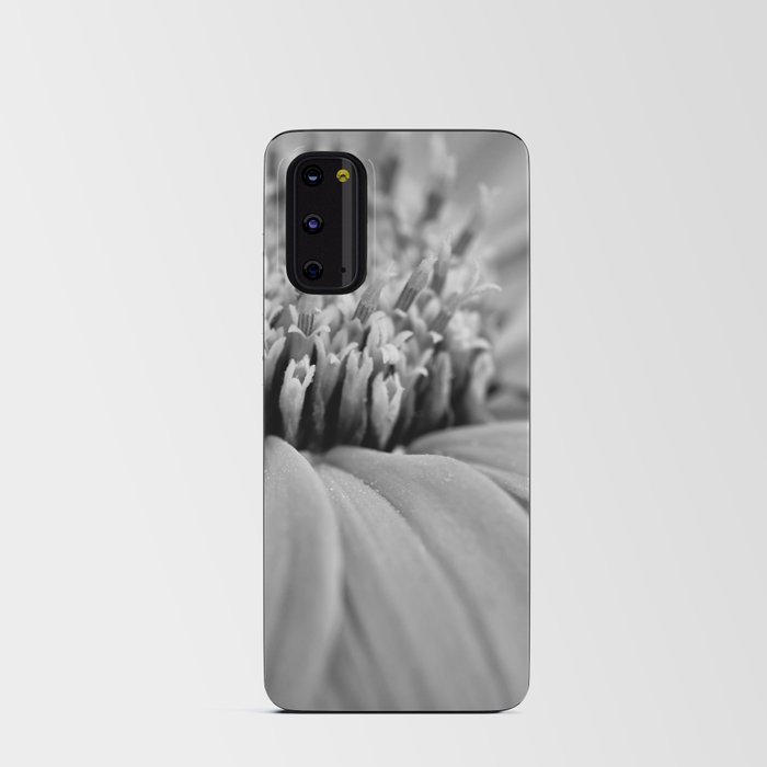 Black And White Dahlia Macro Photography Android Card Case