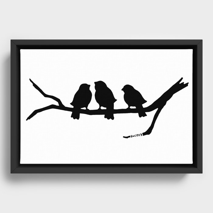 Three Little Birds Framed Canvas