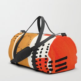 Mid Century Modern Abstract Minimalist Retro Vintage Style Fun Playful Ochre Yellow Ochre Orange  Duffle Bag