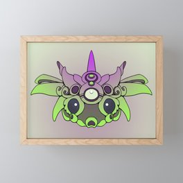 Mask 3 Lime and Fuchsia Framed Mini Art Print