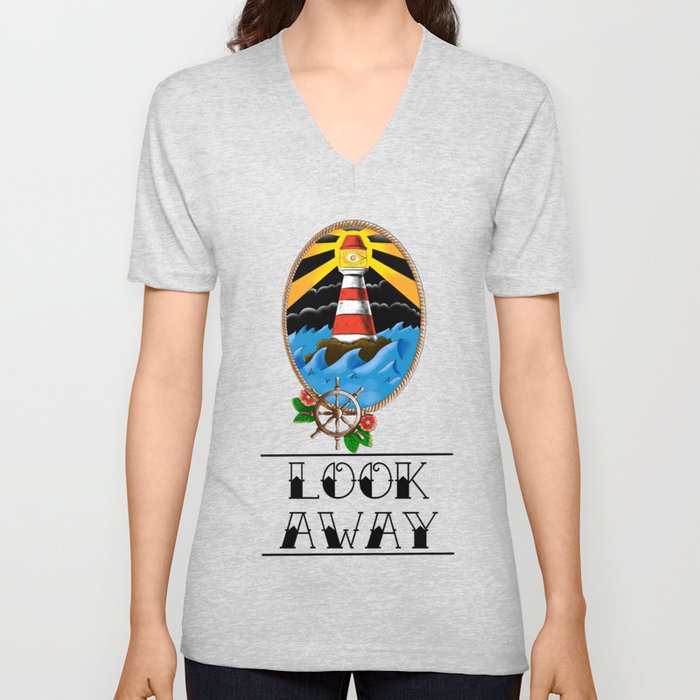 lighthouse old school V Neck T Shirt