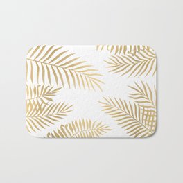 Gold palm leaves Bath Mat