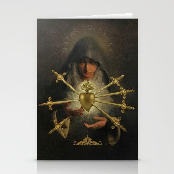 Our Lady of Sorrows Mater Dolorosa Mary Painting Stationery Cards