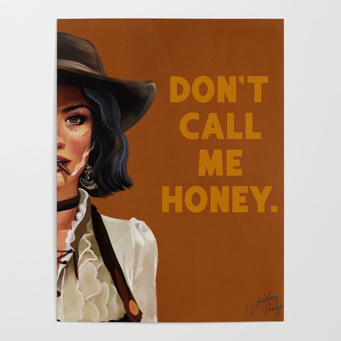 Cowgirl Pinup Smoking A Cigar Vintage Western Wall Art Poster