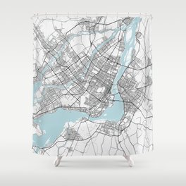 Montreal City Map of Canada - Circle Shower Curtain