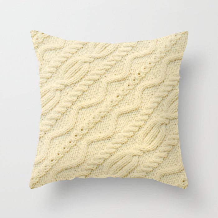 Cream cable knit outlet pillow