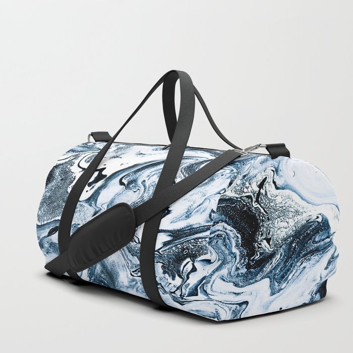 M A R B L E - dark blue & white Duffle Bag by patternization | Society6