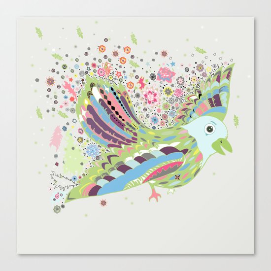 Flying with flowers Canvas Print