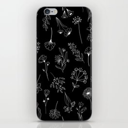 Black and White Floral Pattern iPhone Skin