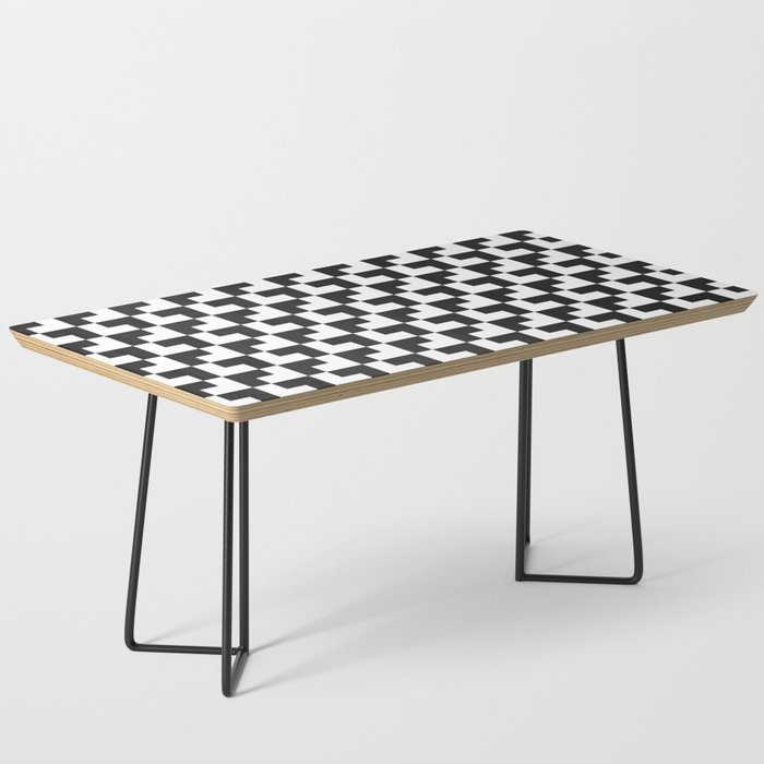 Black and White Tessellation Pattern - Graphic Design Coffee Table