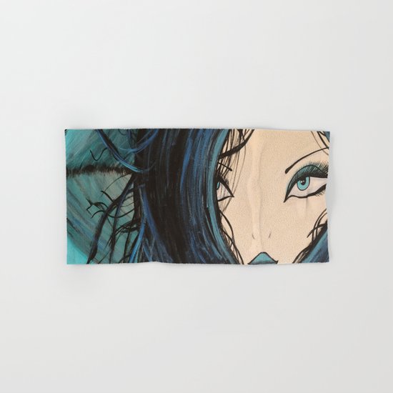 Blue And Black Hair Girl Mermaid Painting By Jodi Tomer