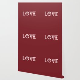 Love Red Dahlia solid color minimalist modern abstract illustration  Wallpaper