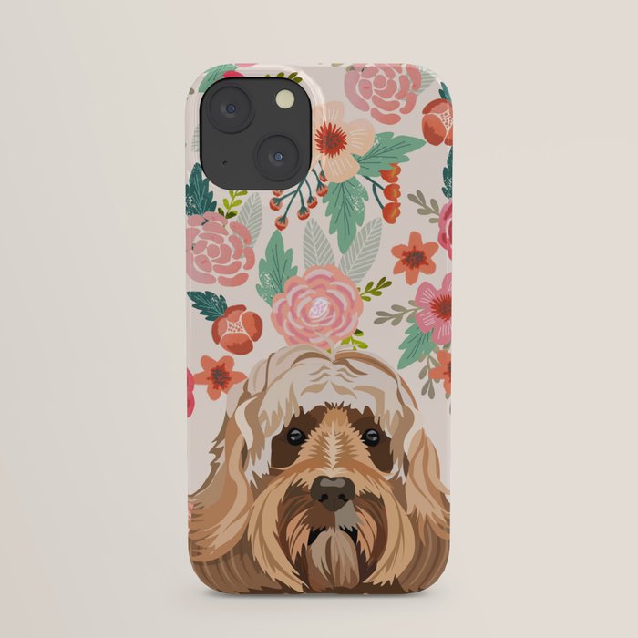 Labradoodle portrait floral dog portrait cute art gifts for dog