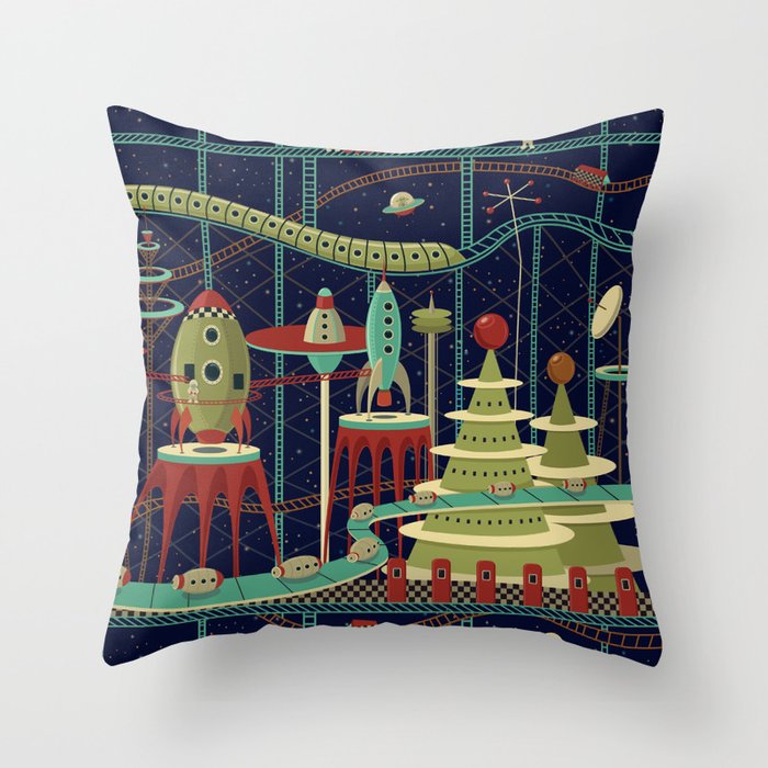 Fantastic Launch Station Throw Pillow