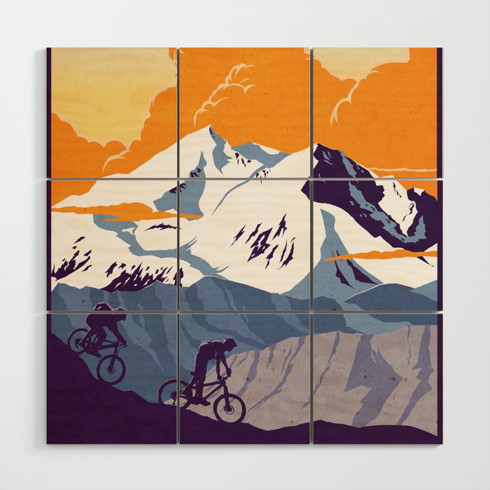 live to ride, ride to live retro cycling poster Wood Wall Art