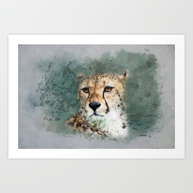 Abstract Cheetah Art Print By Simonegatterwe Society6