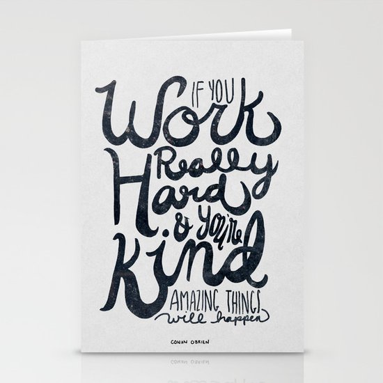 Work Really Hard Stationery Cards