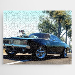 Blown RT Charger black muscle car automobile transportation color photograph / photography poster posters Jigsaw Puzzle