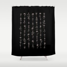 String of Flowers Art Print (B+W) Shower Curtain