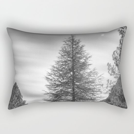 "Looking for the sky" Into the woods... BW Rectangular Pillow
