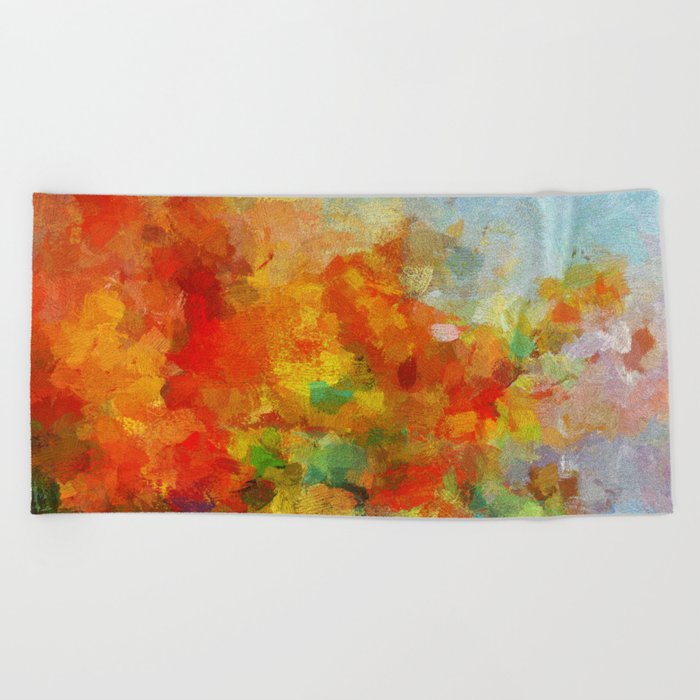 Abstract And Minimalist Landscape Painting Beach Towel By