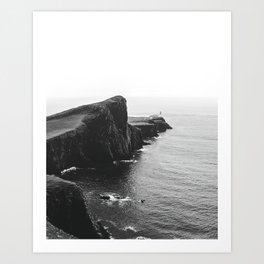 Lonely Lighthouse On The Scottish Coast Art Print