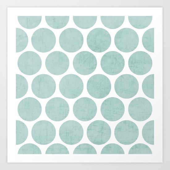 robins egg blue polka dots Art Print