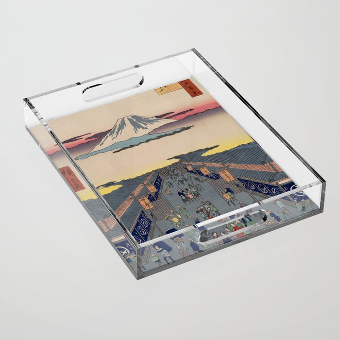 Suruga Street (Suruga cho) - Utagawa Hiroshige  Acrylic Tray