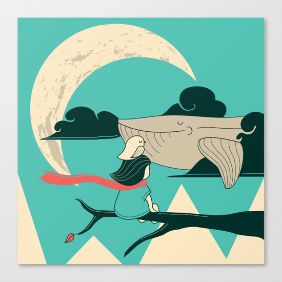 Did you see the whale in flight Canvas Print