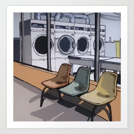 Laundry Art Prints Society6 Coin Laundry Art Print