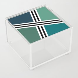 Abstract geometry - green and blue Acrylic Box