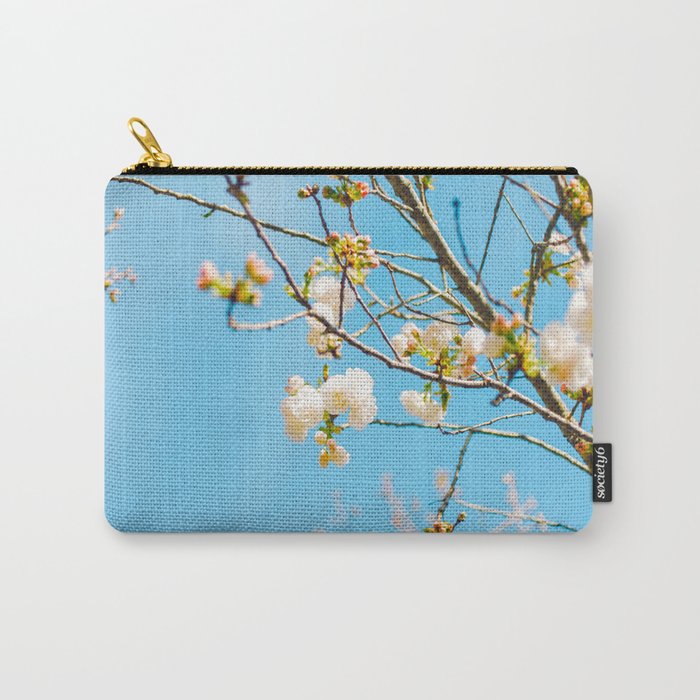 White Blossoms In Spring Against Blue Sky Carry-All Pouch