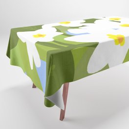 Jungle Flowers Retro Modern Floral Tablecloth