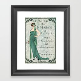 Sharpen My Tongue l Dorothy Parker Quote Framed Art Print